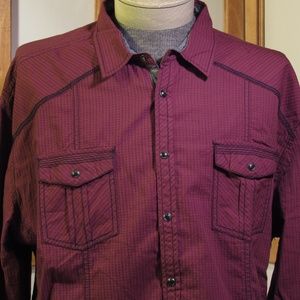 Mens BKE Western Style Snap Down Shirt XXL